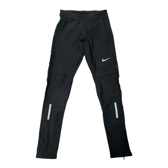 Nike Running Pants Womens Small Black Breathable Stretch Training Compression - Picture 1 of 13